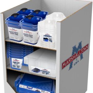 Verfdisplay met diverse producten